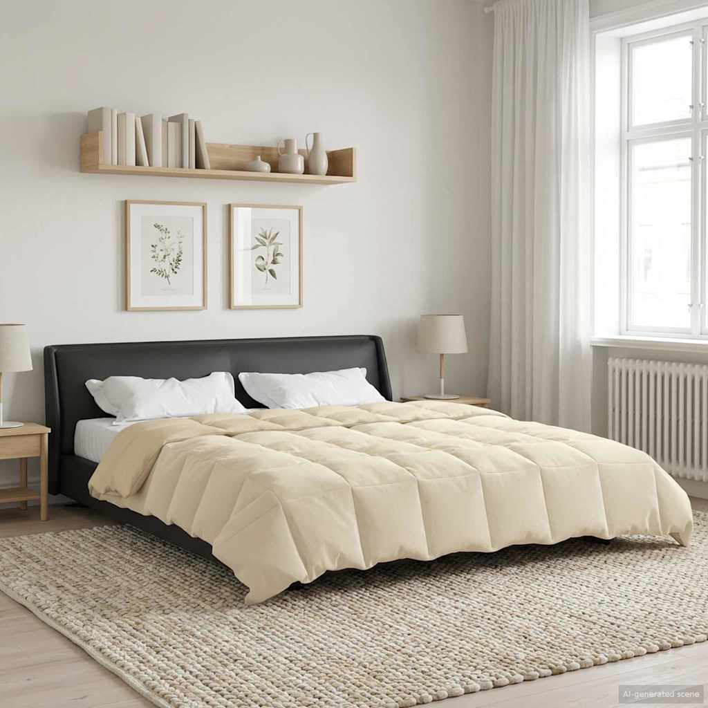 vidaXL Zomer Dekbed Gekwilt Lichtgrijs 200 x 200 cm Microfiber