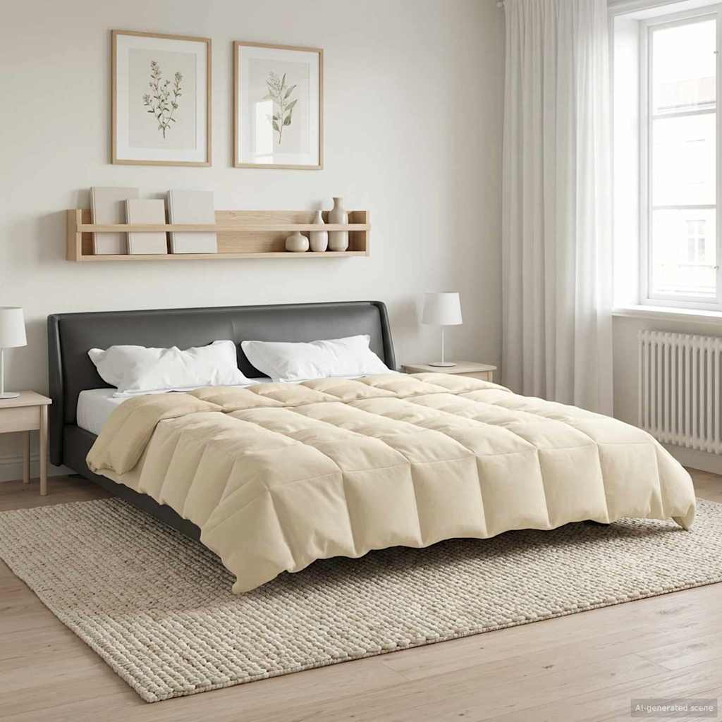 vidaXL Zomer Dekbed Gekwilt Lichtgrijs 200 x 200 cm Microfiber
