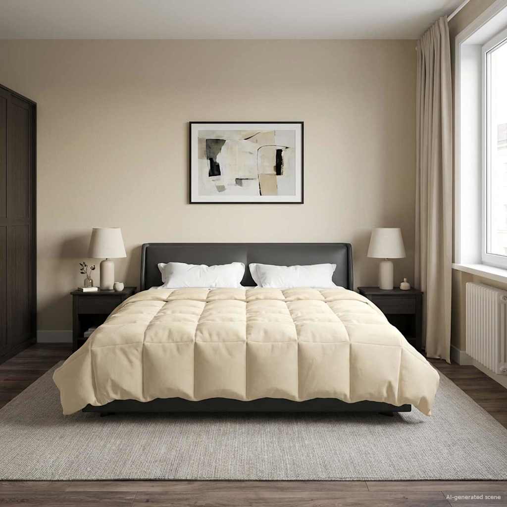 vidaXL Zomer Dekbed Gekwilt Lichtgrijs 200 x 200 cm Microfiber