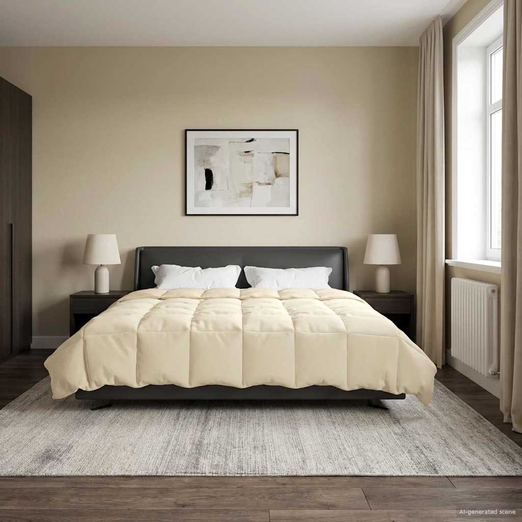 vidaXL Zomer Dekbed Gekwilt Lichtgrijs 200 x 200 cm Microfiber