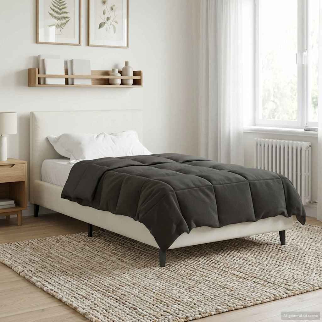 vidaXL Vol jaar dekbed Gekwilt Antraciet 135 x 200 cm Microfiber