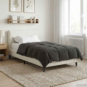 vidaXL Vol jaar dekbed Gekwilt Antraciet 135 x 200 cm Microfiber
