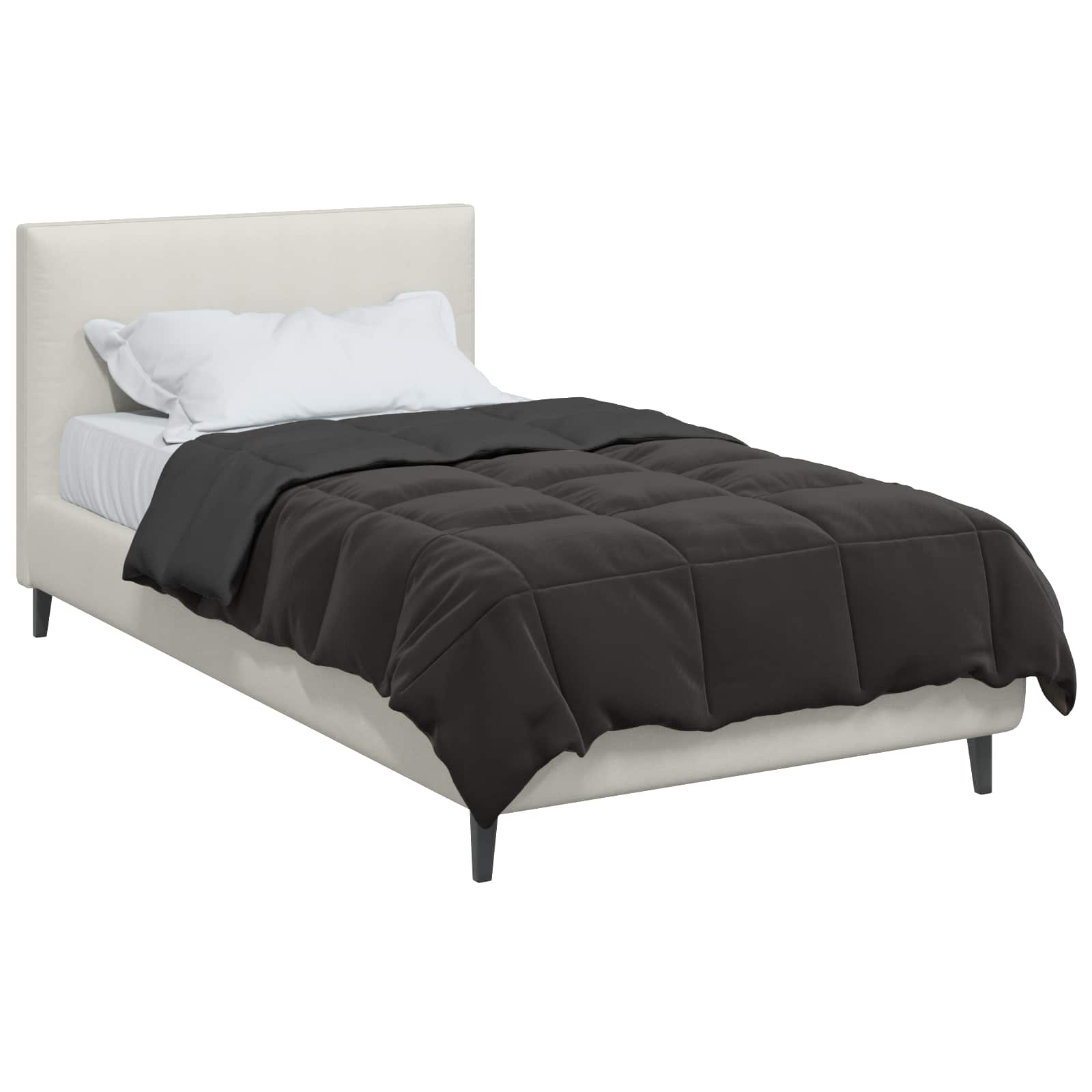 vidaXL Vol jaar dekbed Gekwilt Antraciet 135 x 200 cm Microfiber