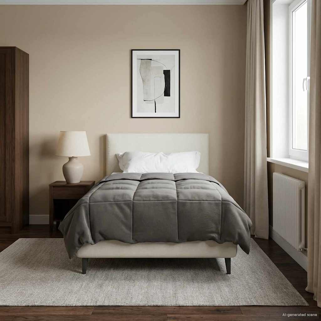 vidaXL Vol jaar dekbed Gekwilt Antraciet 135 x 200 cm Microfiber
