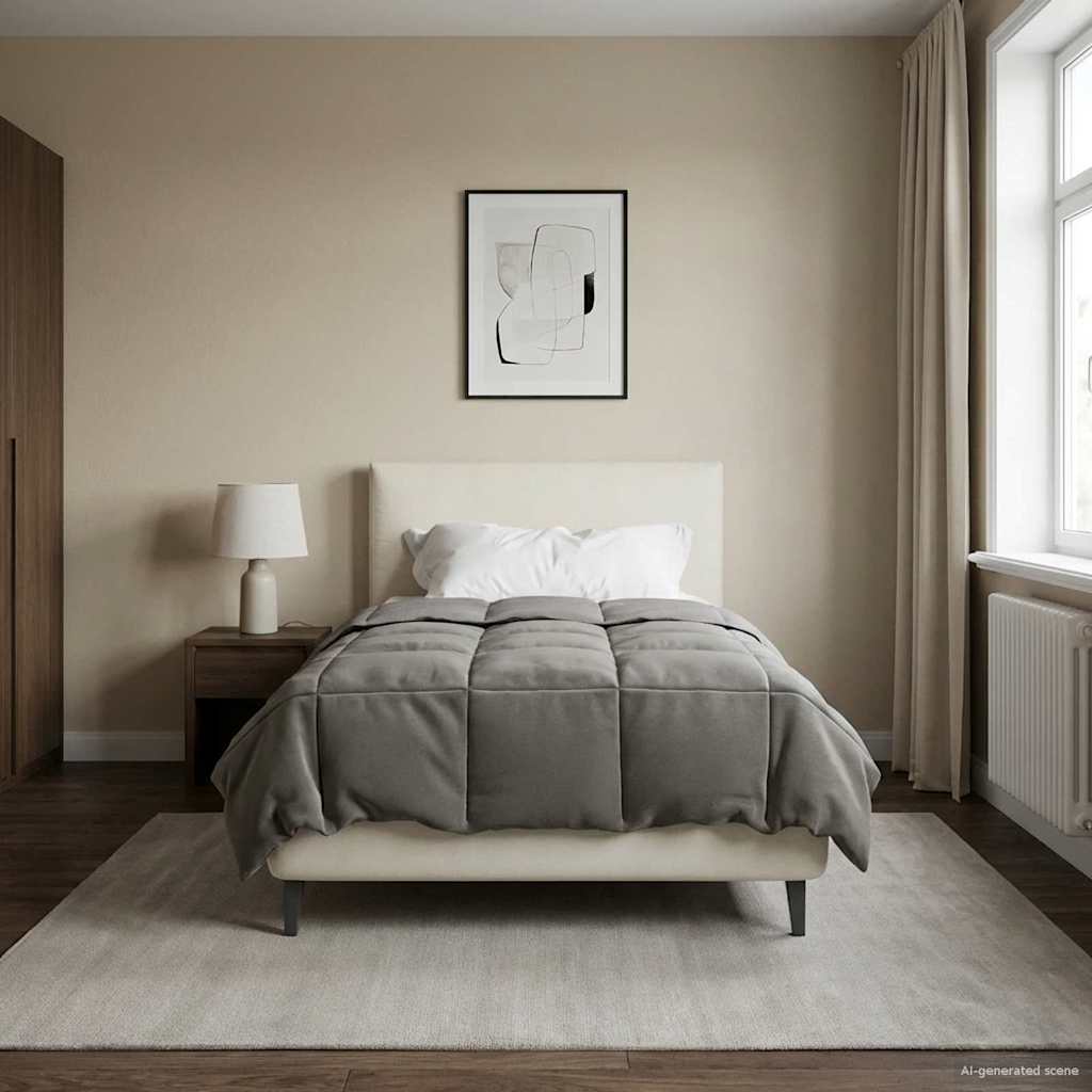 vidaXL Vol jaar dekbed Gekwilt Antraciet 135 x 200 cm Microfiber