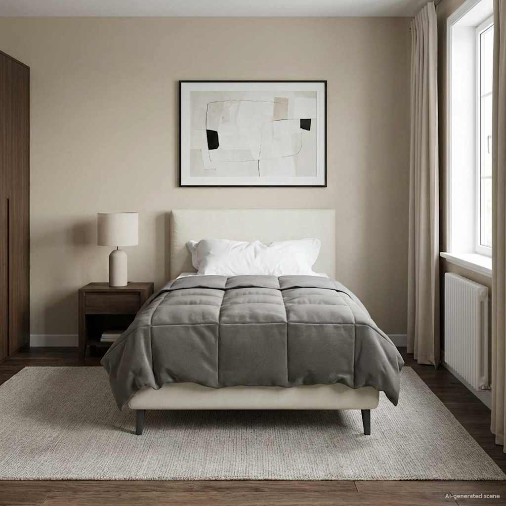 vidaXL Vol jaar dekbed Gekwilt Antraciet 135 x 200 cm Microfiber