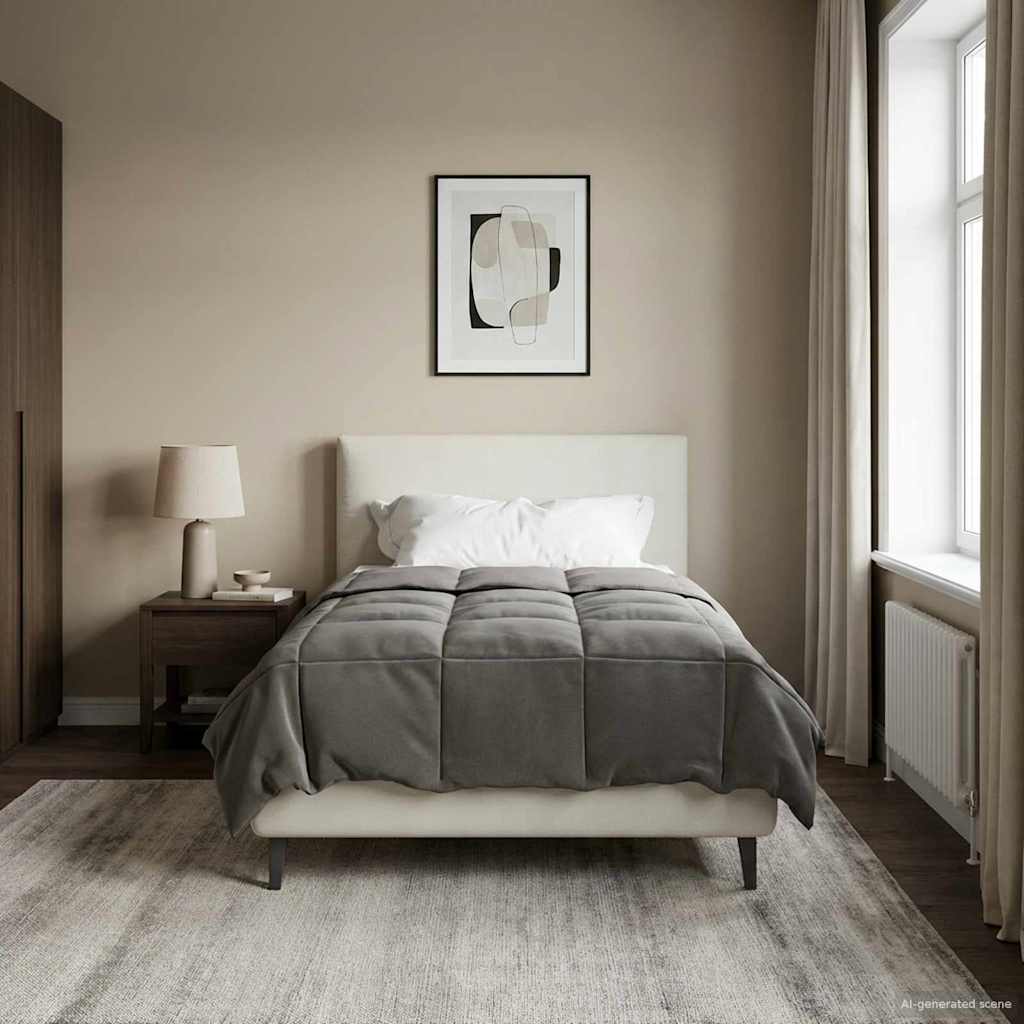vidaXL Vol jaar dekbed Gekwilt Antraciet 135 x 200 cm Microfiber