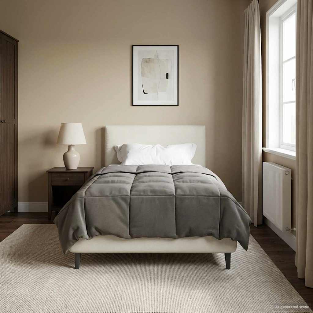 vidaXL Vol jaar dekbed Gekwilt Antraciet 135 x 200 cm Microfiber
