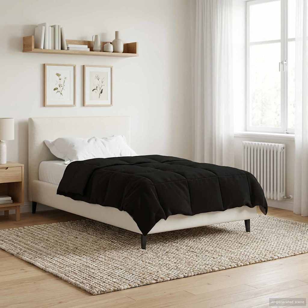 vidaXL Vol jaar dekbed Gekwilt Antraciet 135 x 200 cm Microfiber