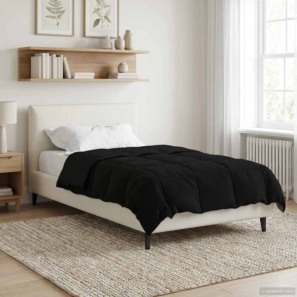 vidaXL Vol jaar dekbed Gekwilt Antraciet 135 x 200 cm Microfiber