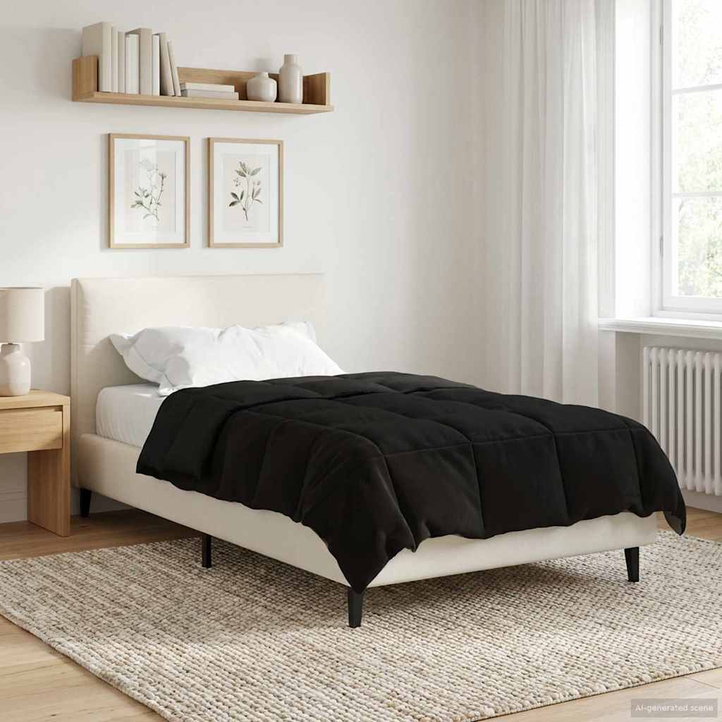 vidaXL Vol jaar dekbed Gekwilt Antraciet 135 x 200 cm Microfiber