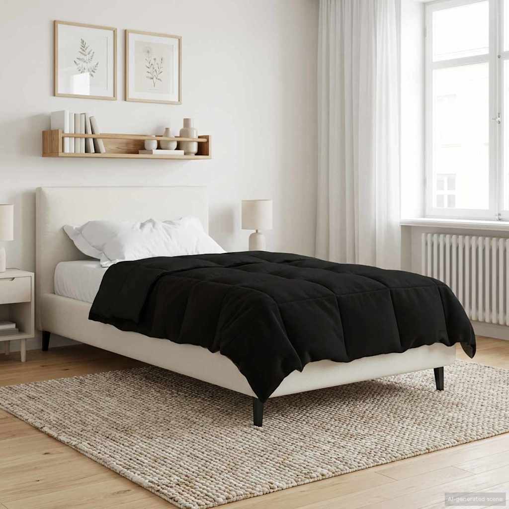 vidaXL Vol jaar dekbed Gekwilt Antraciet 135 x 200 cm Microfiber