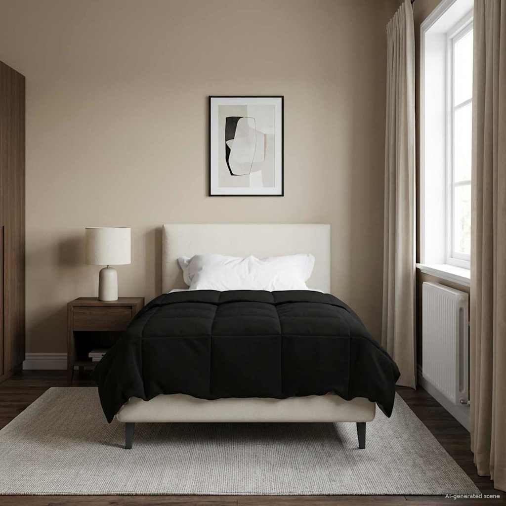 vidaXL Vol jaar dekbed Gekwilt Antraciet 135 x 200 cm Microfiber
