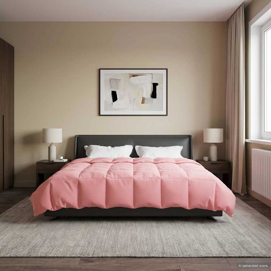 vidaXL Vol jaar dekbed Gekwilt Antraciet 135 x 200 cm Microfiber