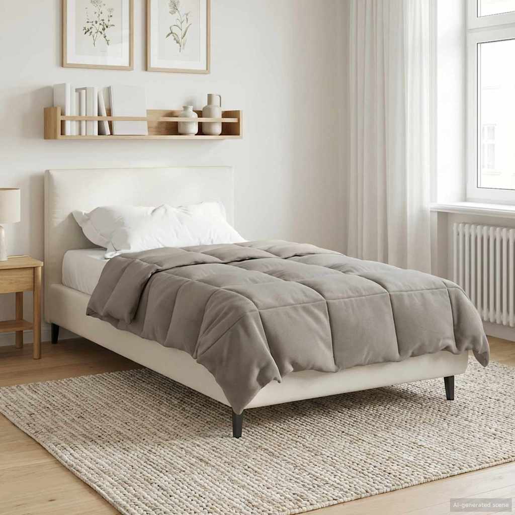 vidaXL Vol jaar dekbed Gekwilt Antraciet 135 x 200 cm Microfiber