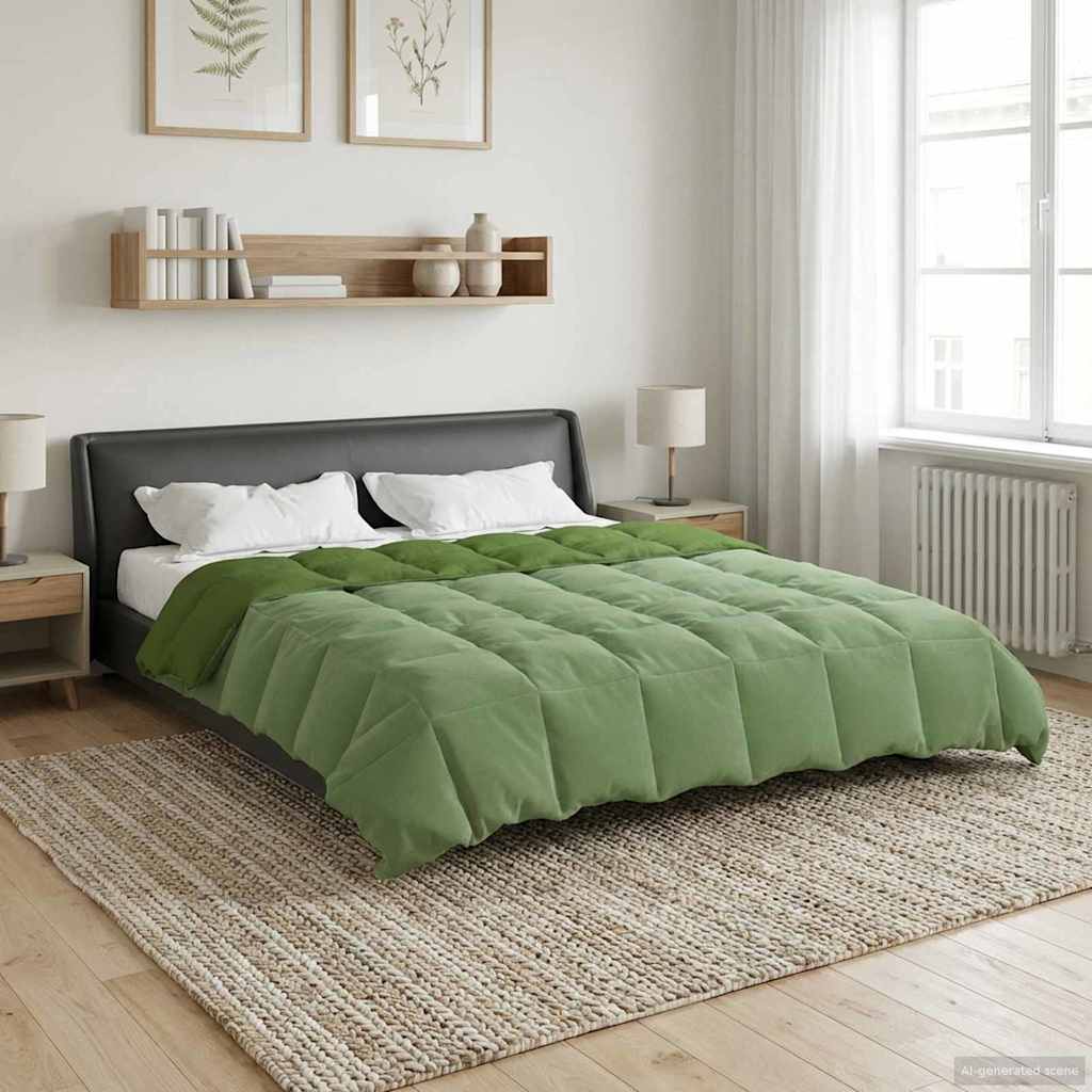 vidaXL Vol jaar dekbed Gekwilt Antraciet 135 x 200 cm Microfiber