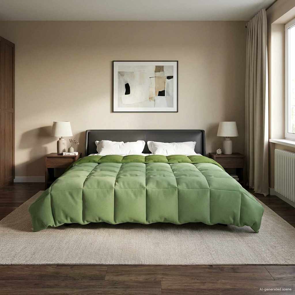 vidaXL Vol jaar dekbed Gekwilt Antraciet 135 x 200 cm Microfiber