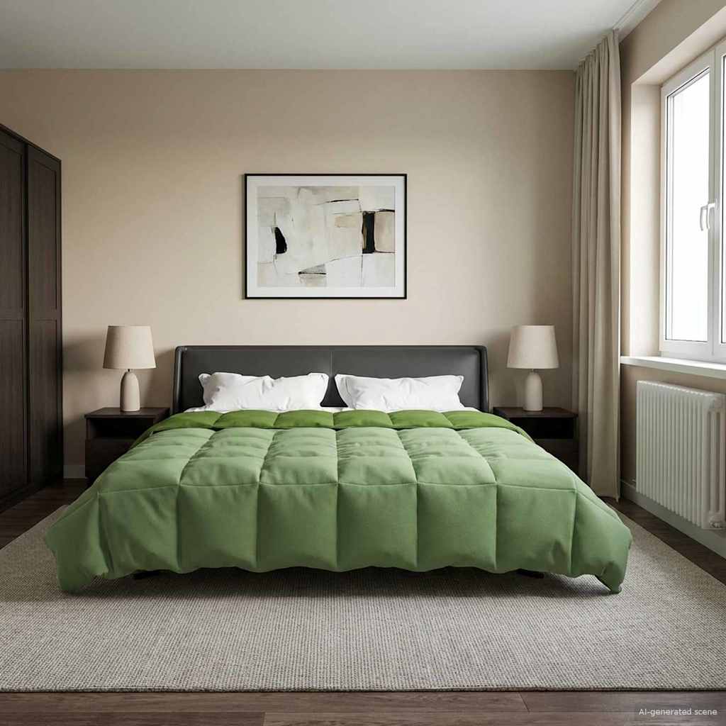 vidaXL Vol jaar dekbed Gekwilt Antraciet 135 x 200 cm Microfiber