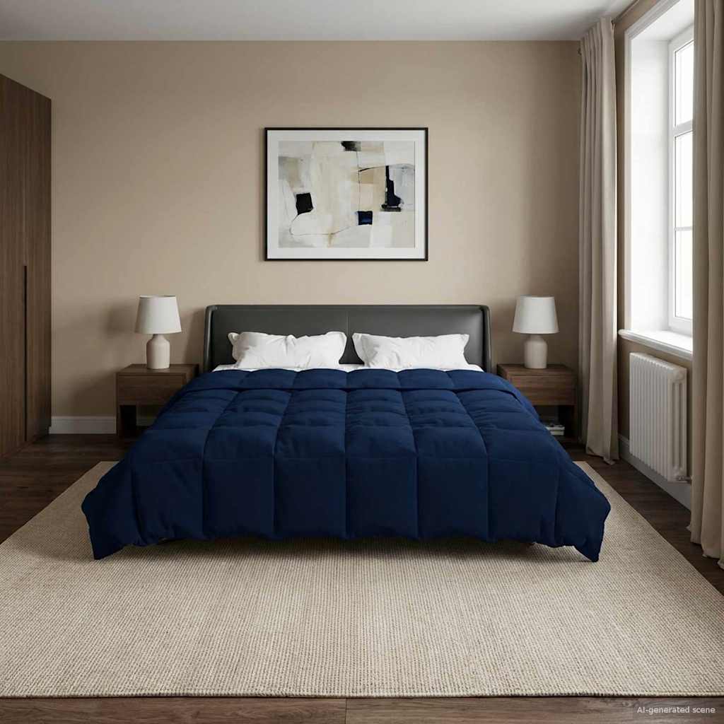 vidaXL Vol jaar dekbed Gekwilt Antraciet 135 x 200 cm Microfiber