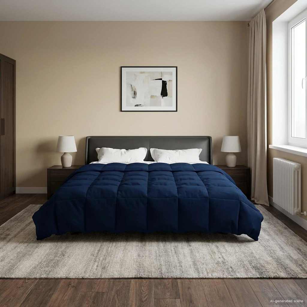 vidaXL Vol jaar dekbed Gekwilt Antraciet 135 x 200 cm Microfiber