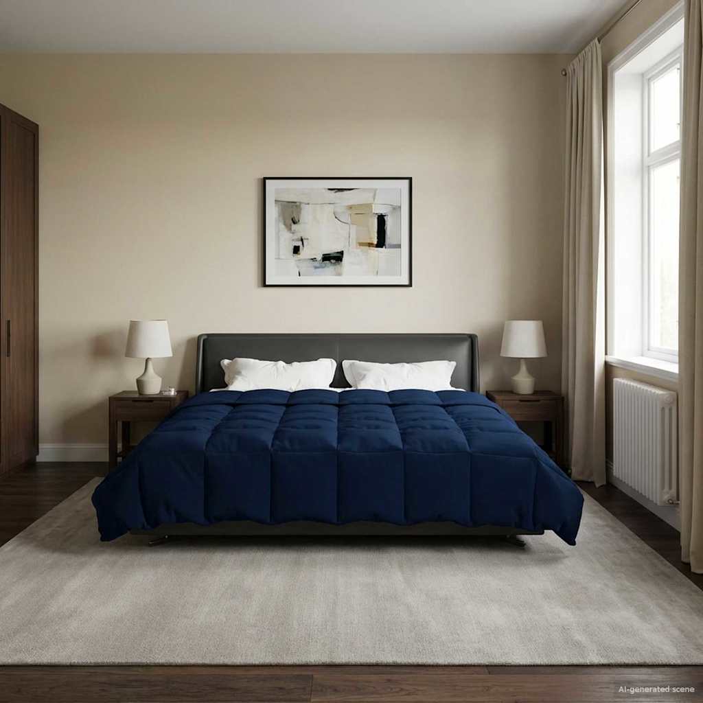 vidaXL Vol jaar dekbed Gekwilt Antraciet 135 x 200 cm Microfiber