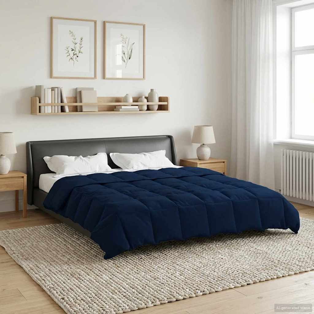 vidaXL Vol jaar dekbed Gekwilt Antraciet 135 x 200 cm Microfiber