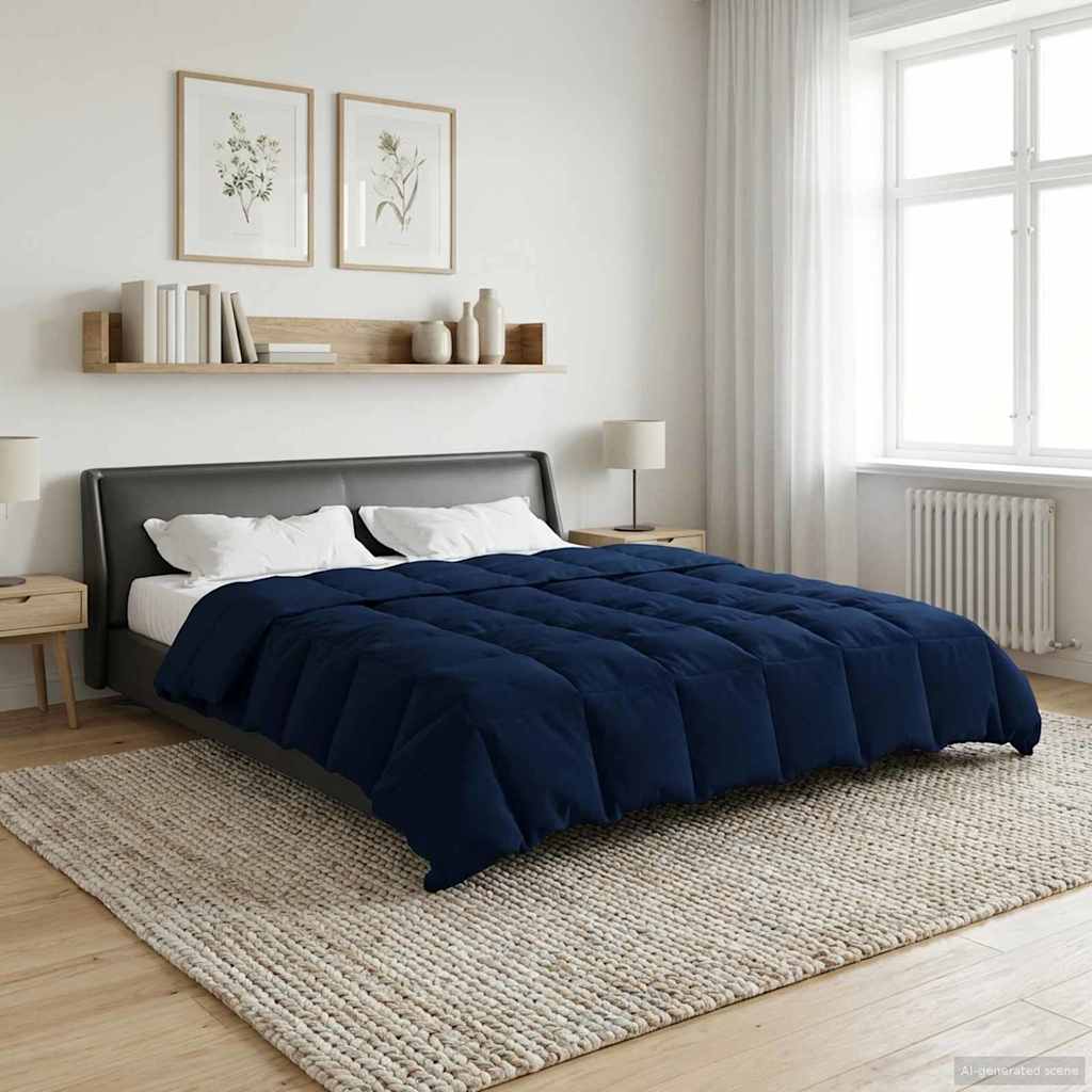 vidaXL Vol jaar dekbed Gekwilt Antraciet 135 x 200 cm Microfiber