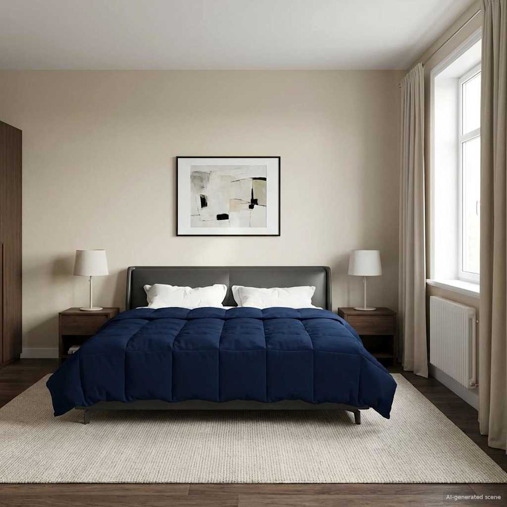 vidaXL Vol jaar dekbed Gekwilt Antraciet 135 x 200 cm Microfiber