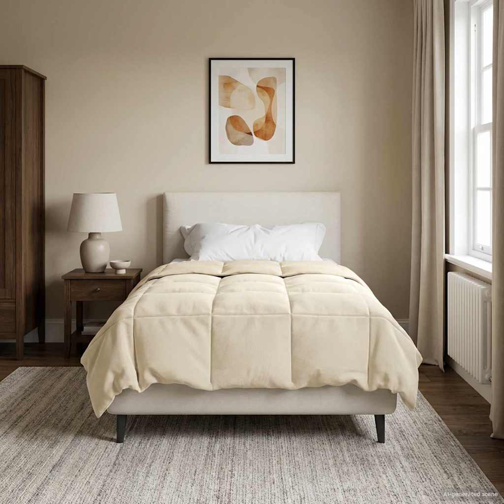 vidaXL Vol jaar dekbed Gekwilt Antraciet 135 x 200 cm Microfiber