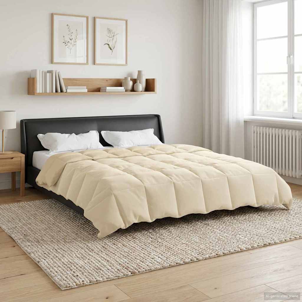 vidaXL Vol jaar dekbed Gekwilt Antraciet 135 x 200 cm Microfiber
