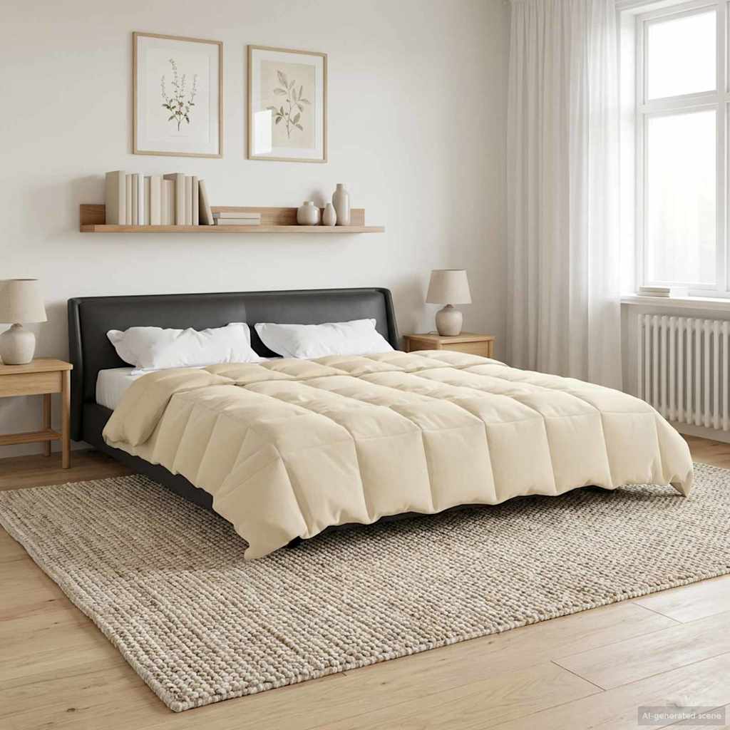 vidaXL Vol jaar dekbed Gekwilt Antraciet 135 x 200 cm Microfiber