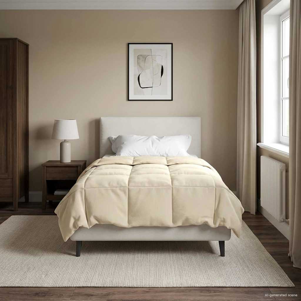 vidaXL Vol jaar dekbed Gekwilt Antraciet 135 x 200 cm Microfiber