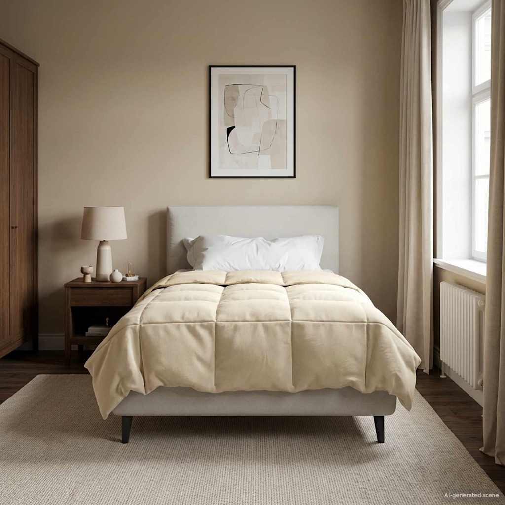 vidaXL Vol jaar dekbed Gekwilt Antraciet 135 x 200 cm Microfiber