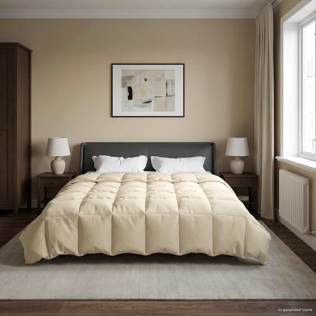 vidaXL Vol jaar dekbed Gekwilt Antraciet 135 x 200 cm Microfiber