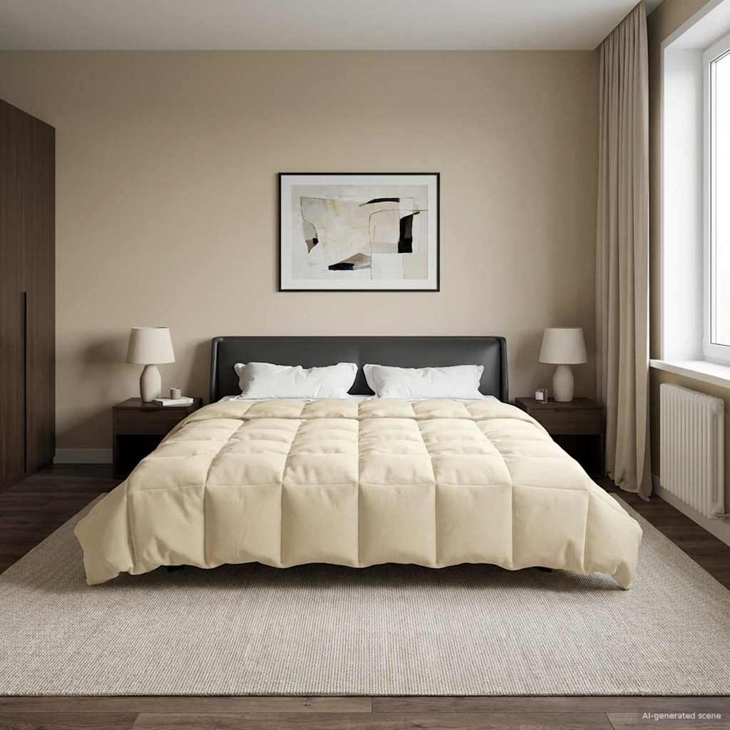 vidaXL Vol jaar dekbed Gekwilt Antraciet 135 x 200 cm Microfiber