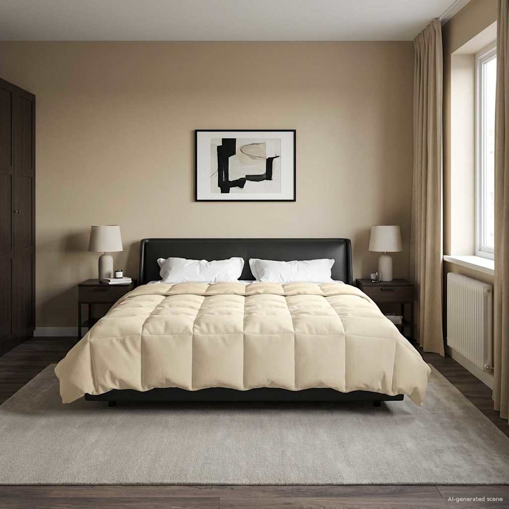 vidaXL Vol jaar dekbed Gekwilt Antraciet 135 x 200 cm Microfiber
