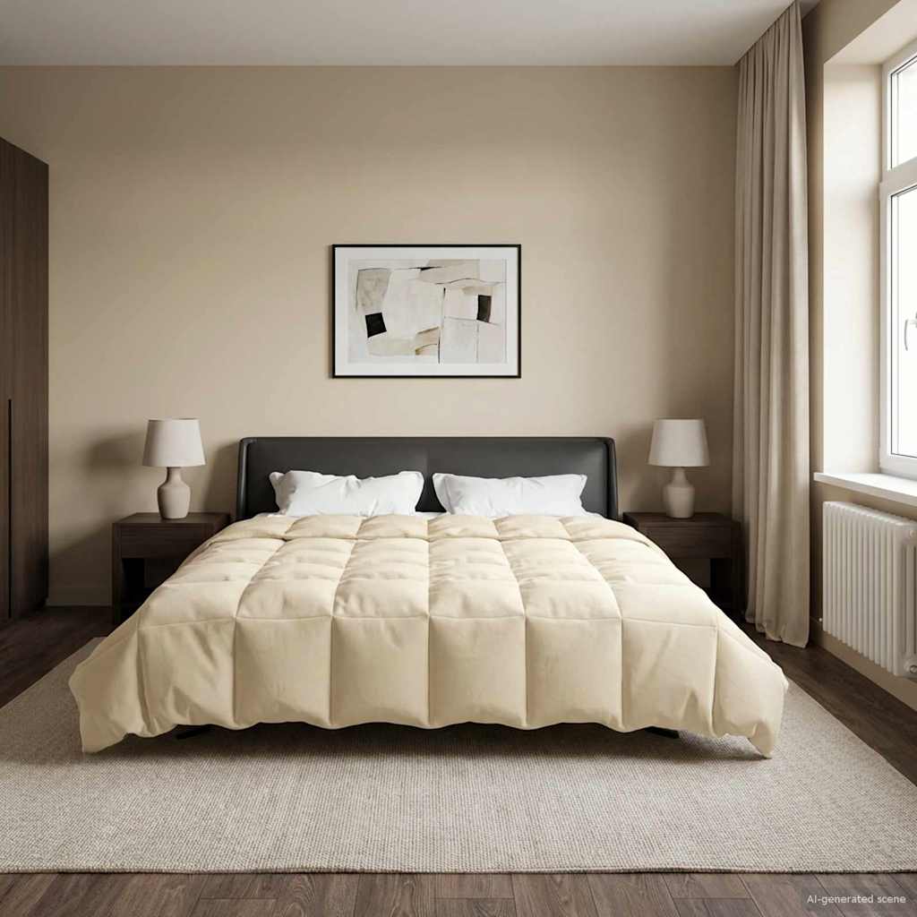 vidaXL Vol jaar dekbed Gekwilt Antraciet 135 x 200 cm Microfiber