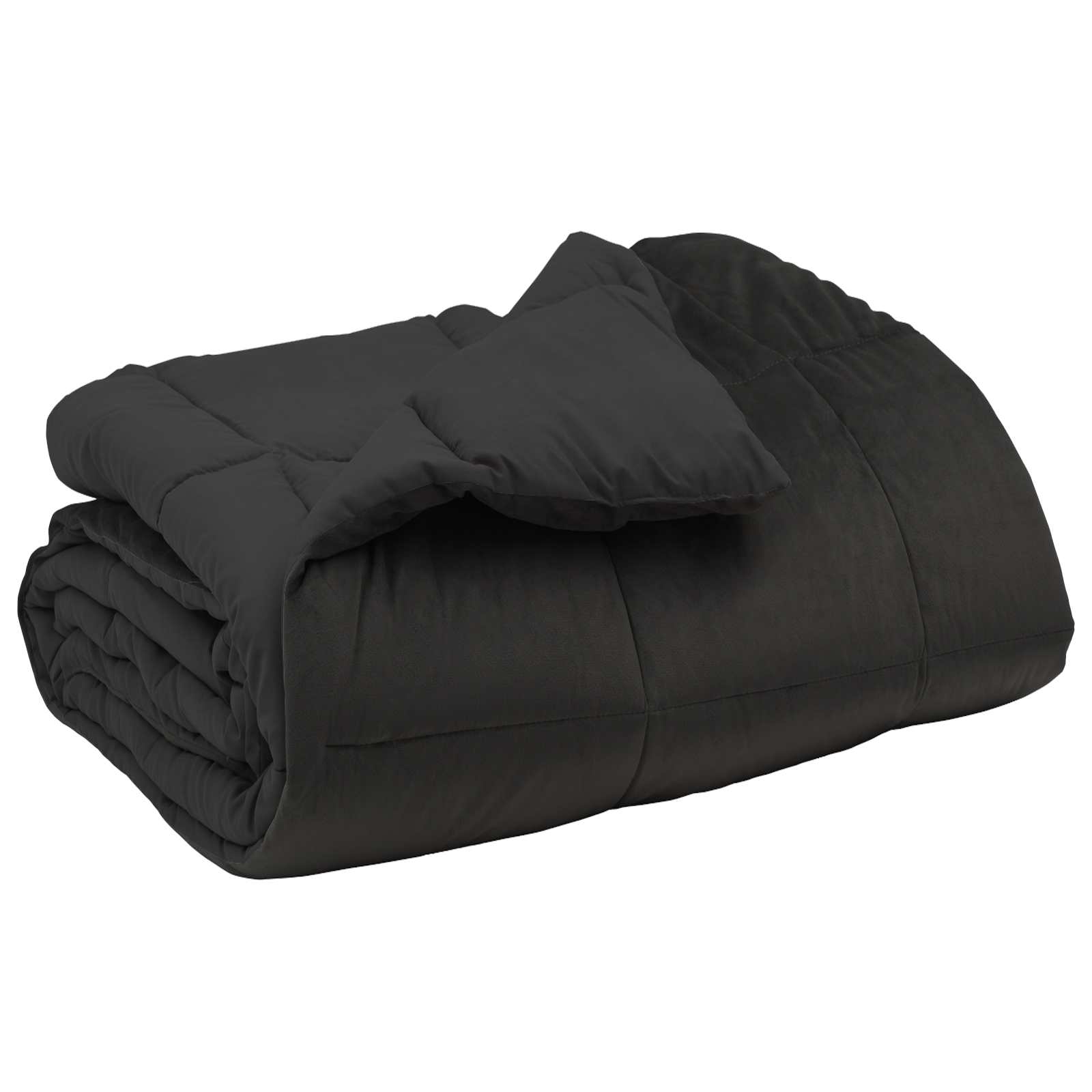 vidaXL Winter Dekbed Gekwilt Zwart 200 x 200 cm Microfiber