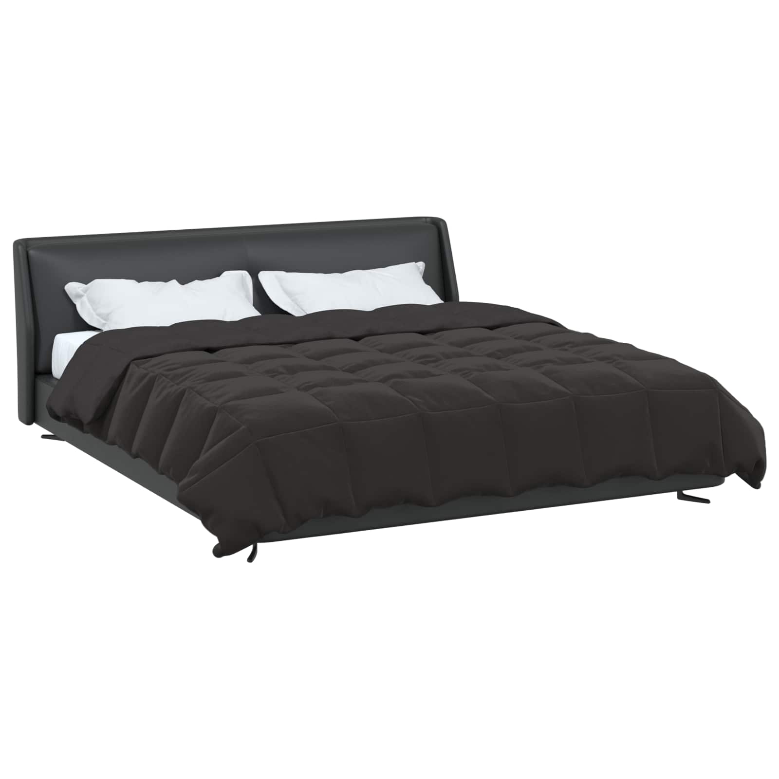 vidaXL Winter Dekbed Gekwilt Zwart 200 x 200 cm Microfiber