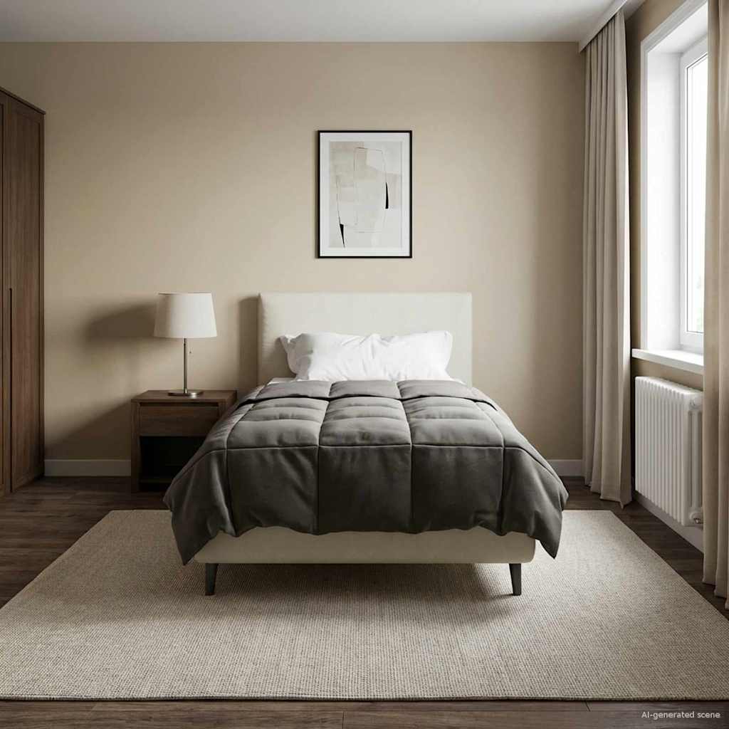 vidaXL Winter Dekbed Gekwilt Zwart 200 x 200 cm Microfiber
