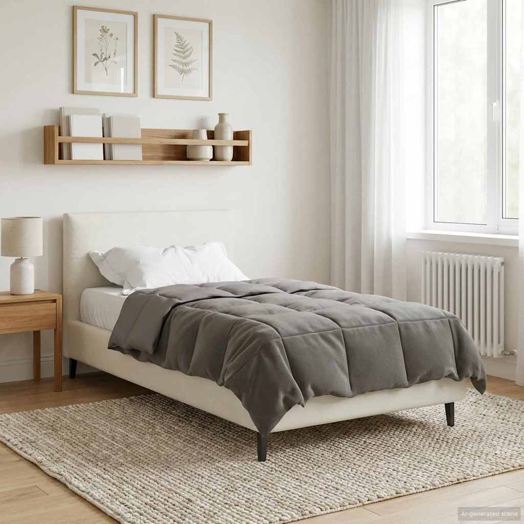 vidaXL Winter Dekbed Gekwilt Zwart 200 x 200 cm Microfiber
