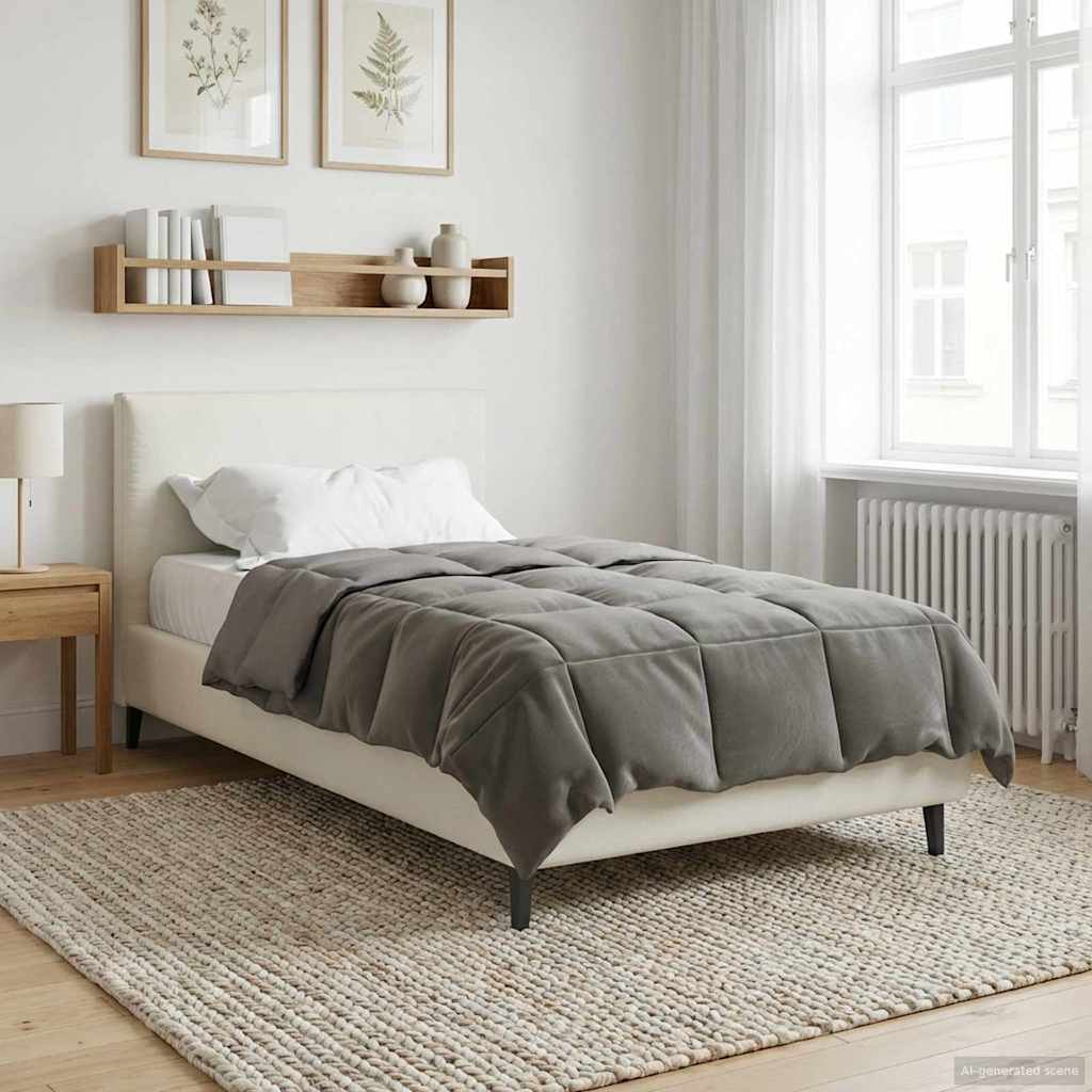 vidaXL Winter Dekbed Gekwilt Zwart 200 x 200 cm Microfiber