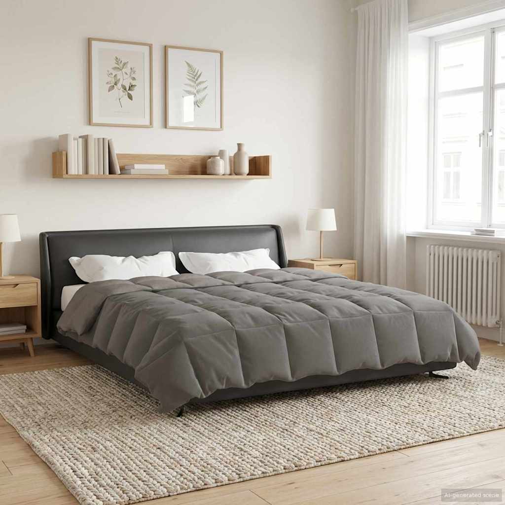 vidaXL Winter Dekbed Gekwilt Zwart 200 x 200 cm Microfiber