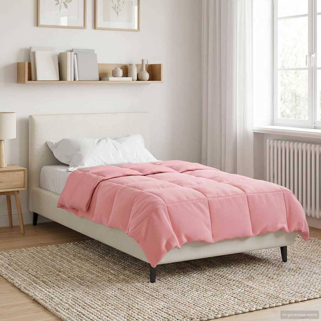 vidaXL Winter Dekbed Gekwilt Zwart 200 x 200 cm Microfiber