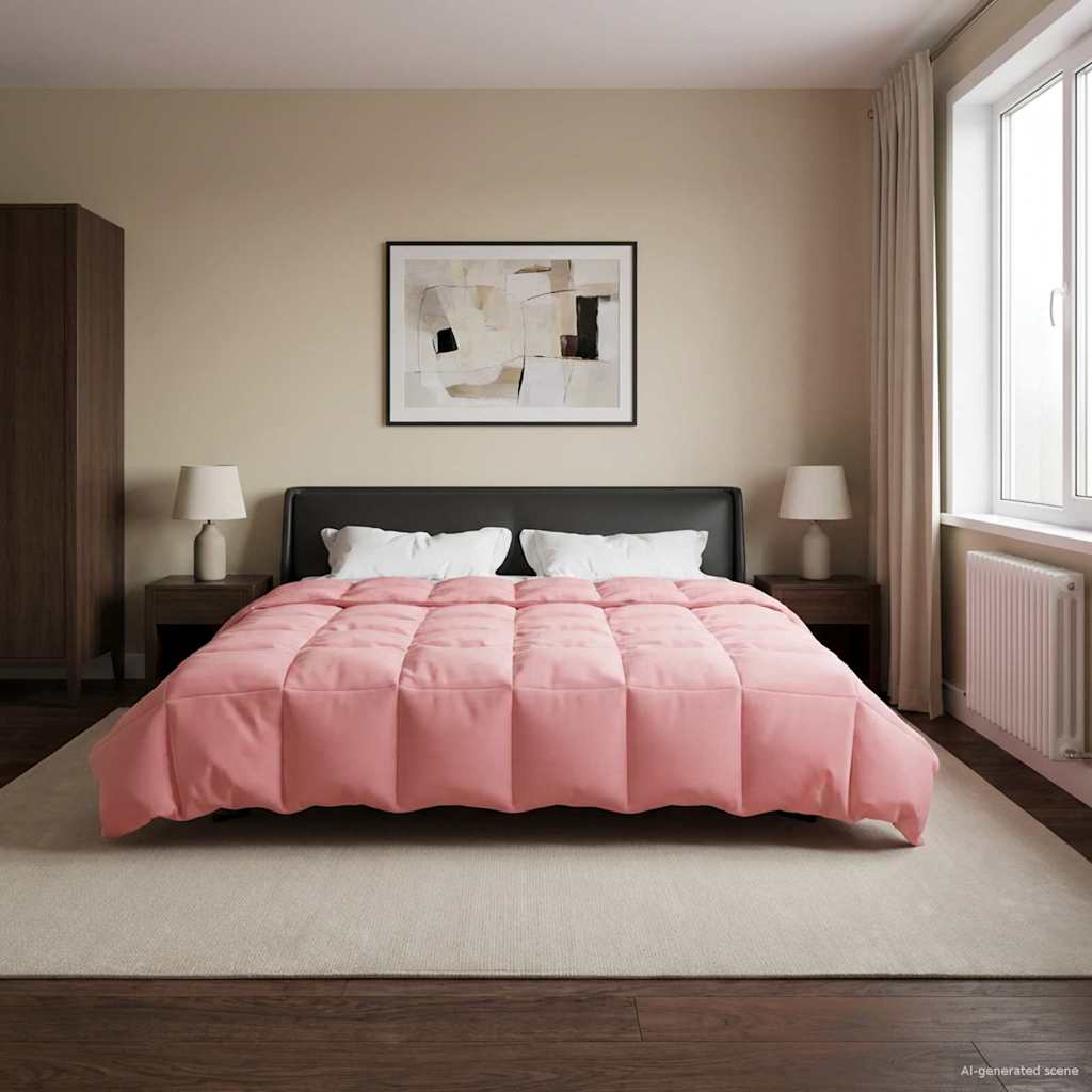 vidaXL Winter Dekbed Gekwilt Zwart 200 x 200 cm Microfiber