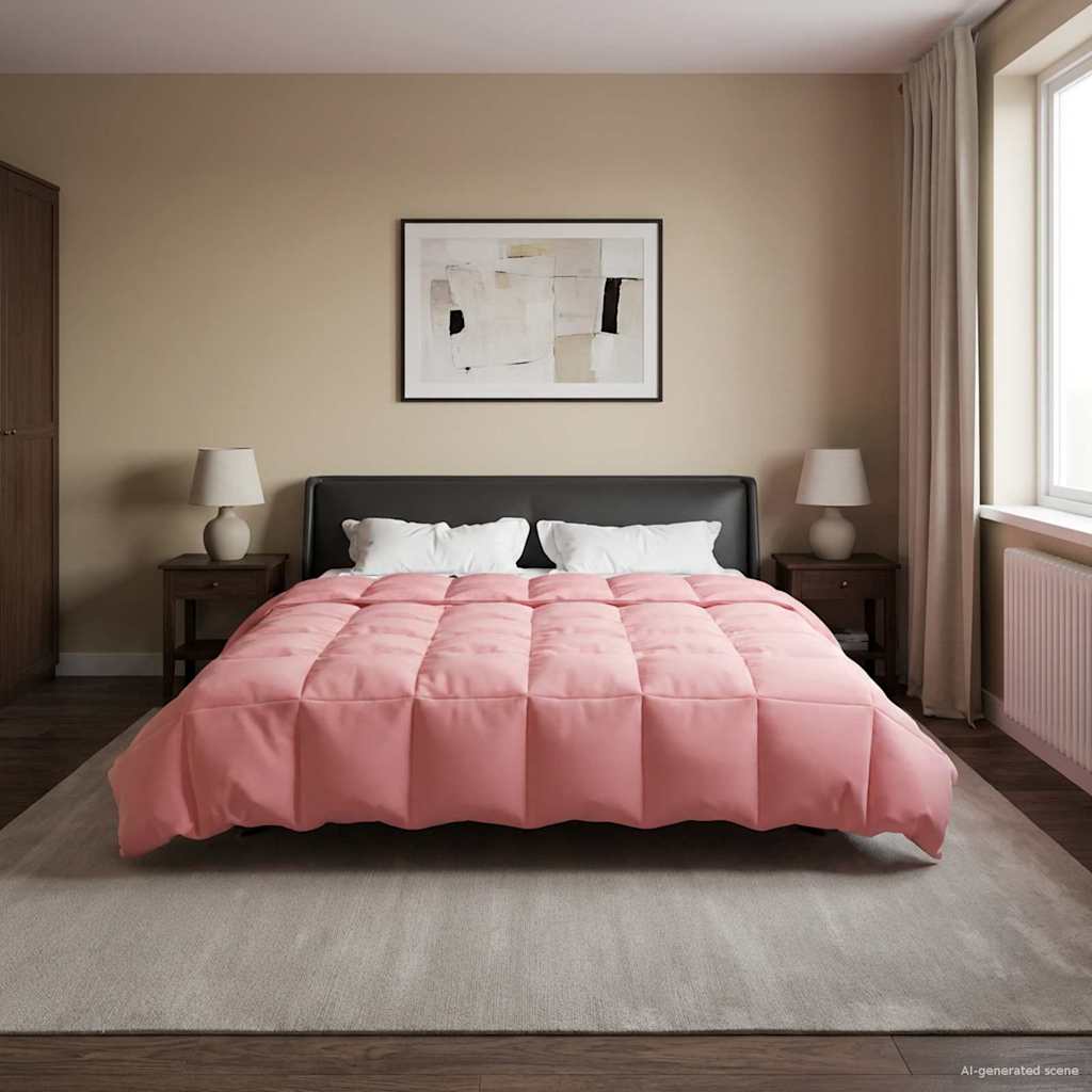 vidaXL Winter Dekbed Gekwilt Zwart 200 x 200 cm Microfiber