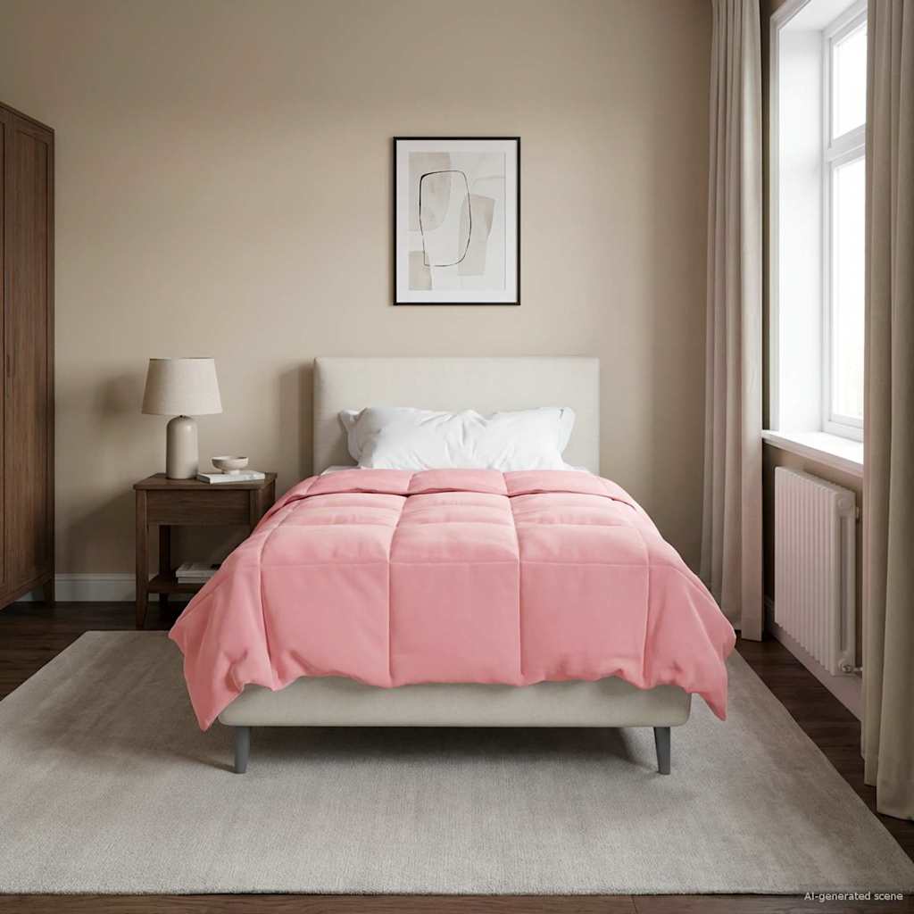 vidaXL Winter Dekbed Gekwilt Zwart 200 x 200 cm Microfiber