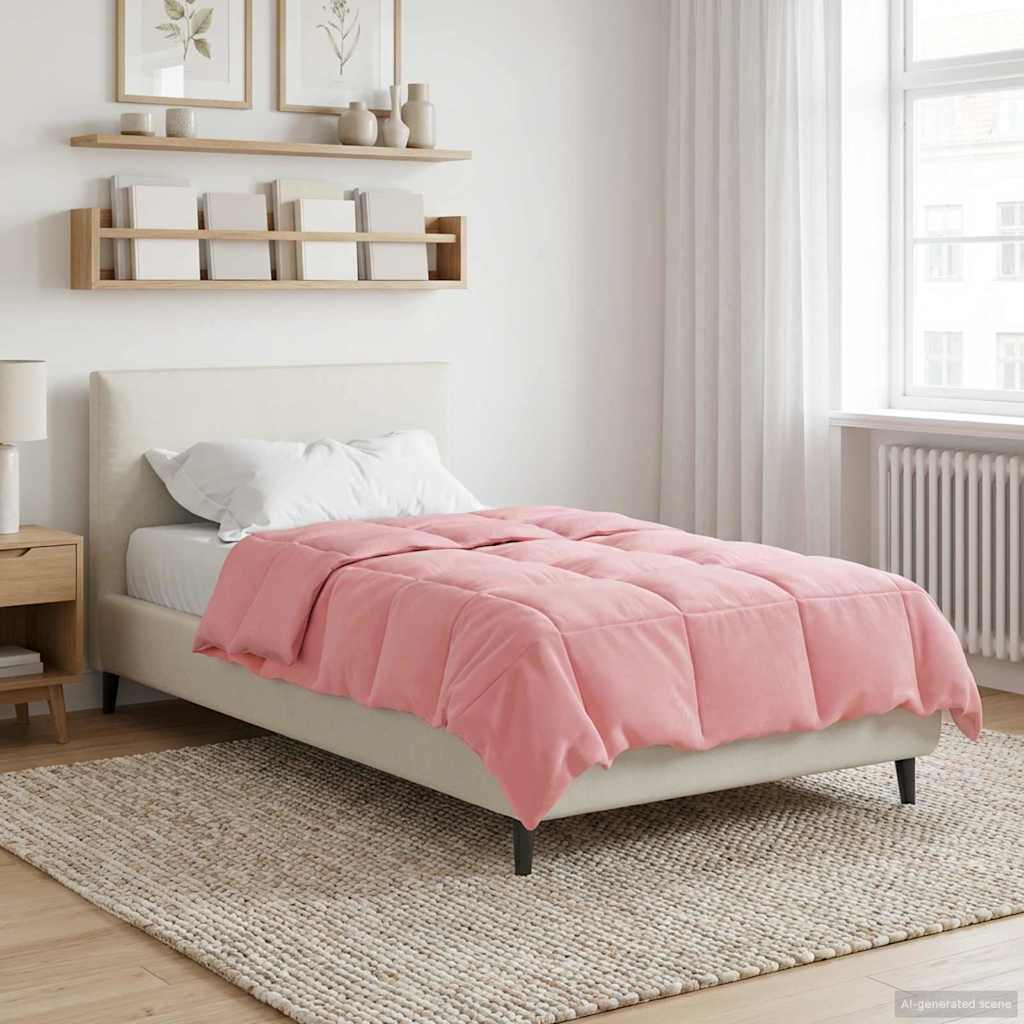 vidaXL Winter Dekbed Gekwilt Zwart 200 x 200 cm Microfiber