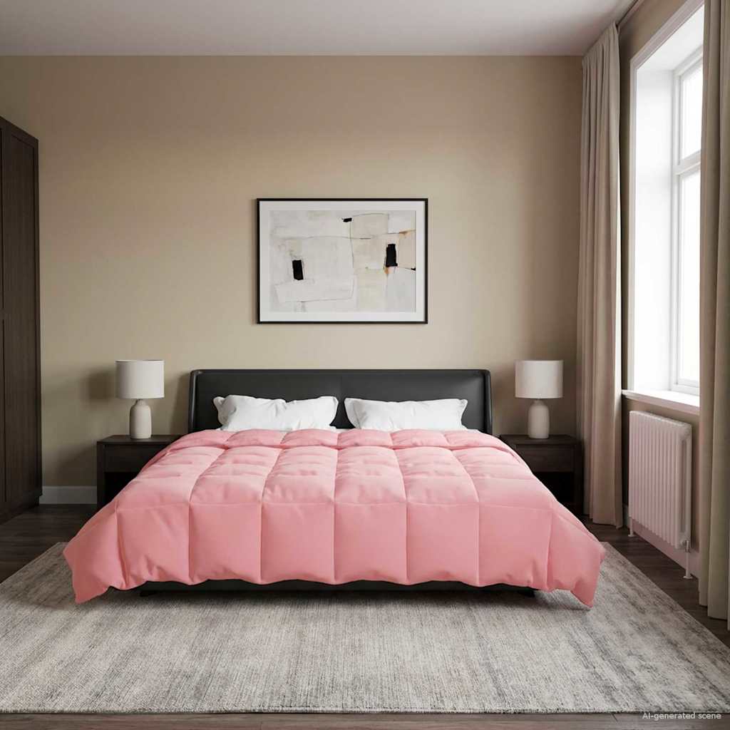vidaXL Winter Dekbed Gekwilt Zwart 200 x 200 cm Microfiber