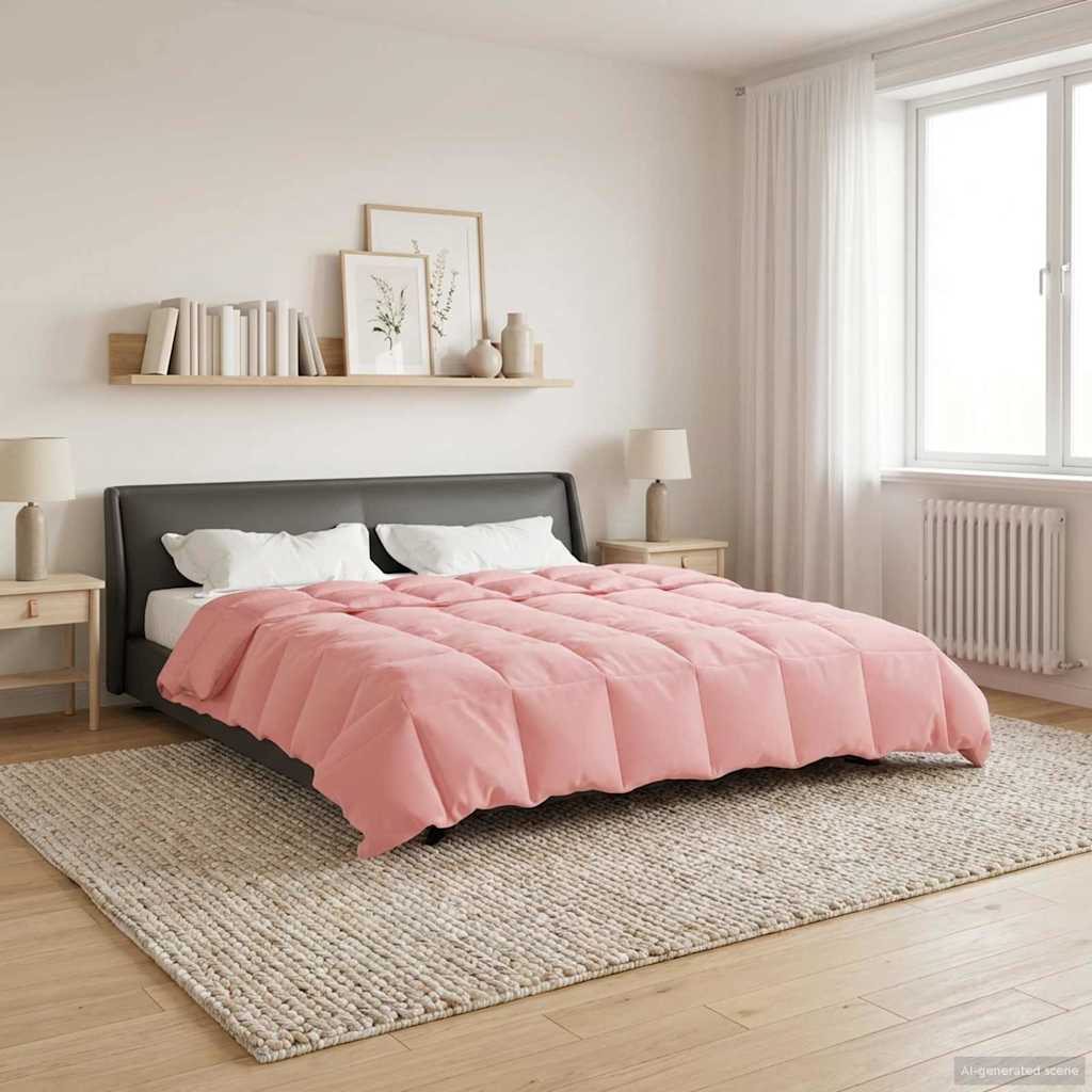 vidaXL Winter Dekbed Gekwilt Zwart 200 x 200 cm Microfiber